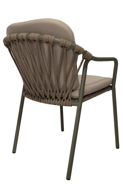 4SO Manitoba stapelbare tuinstoelen met zit-en rugkussen (olive) - 3